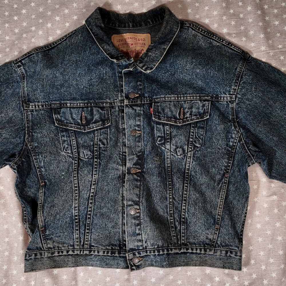 🔥 Vintage Levi’s Acid Wash Denim Trucker Jacket - XL - 80s/90s Style 🔥 - Picture 1 of 10